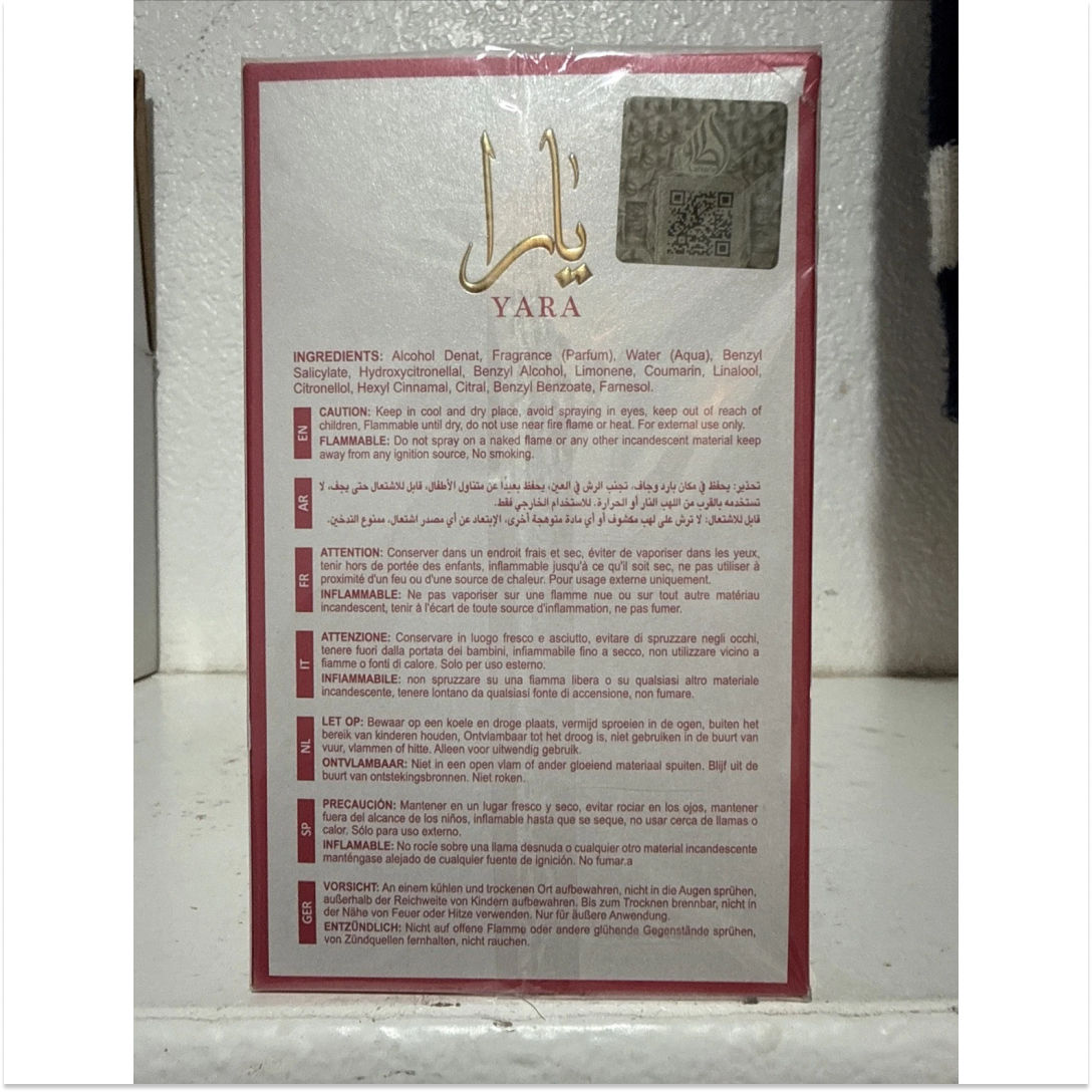 Lattafa Yara Eau de Parfum Spray 100ml 3.4 fl oz Regular Size Fragrance Candy